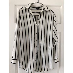 H&M long stripped blouse